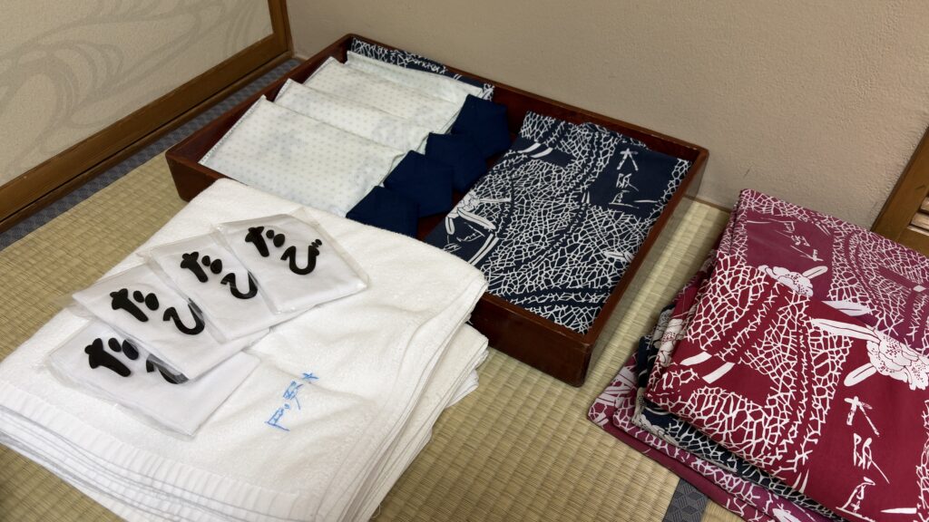 浴衣　タオル　たび